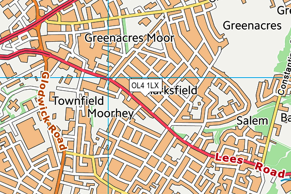 OL4 1LX map - OS VectorMap District (Ordnance Survey) OL4 1LX map - OS VectorMap District (Ordnance Survey)