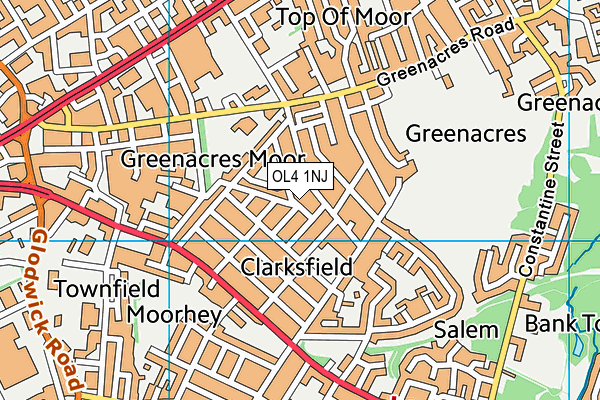 OL4 1NJ map - OS VectorMap District (Ordnance Survey) OL4 1NJ map - OS VectorMap District (Ordnance Survey)