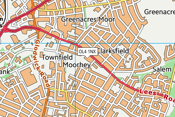 OL4 1NX map - OS VectorMap District (Ordnance Survey) OL4 1NX map - OS VectorMap District (Ordnance Survey)