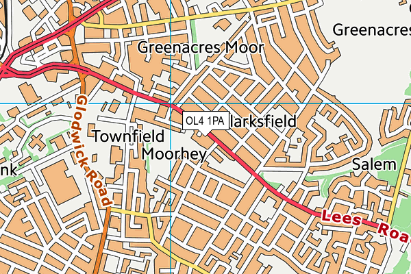 OL4 1PA map - OS VectorMap District (Ordnance Survey) OL4 1PA map - OS VectorMap District (Ordnance Survey)