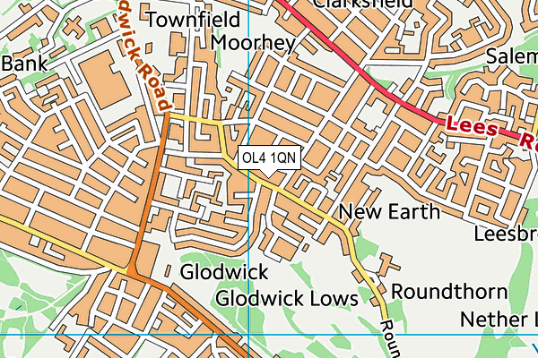 OL4 1QN map - OS VectorMap District (Ordnance Survey) OL4 1QN map - OS VectorMap District (Ordnance Survey)