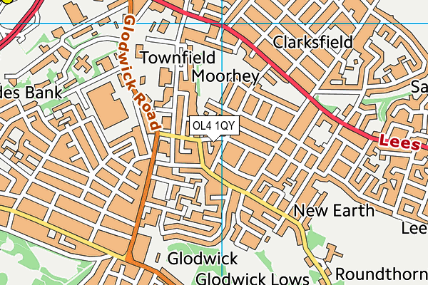 OL4 1QY map - OS VectorMap District (Ordnance Survey) OL4 1QY map - OS VectorMap District (Ordnance Survey)
