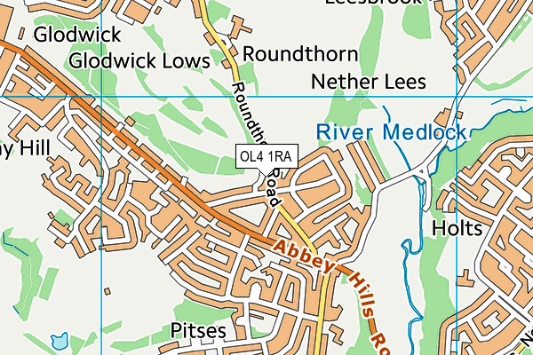 OL4 1RA map - OS VectorMap District (Ordnance Survey) OL4 1RA map - OS VectorMap District (Ordnance Survey)