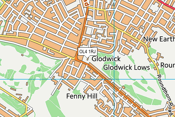 OL4 1RJ map - OS VectorMap District (Ordnance Survey) OL4 1RJ map - OS VectorMap District (Ordnance Survey)