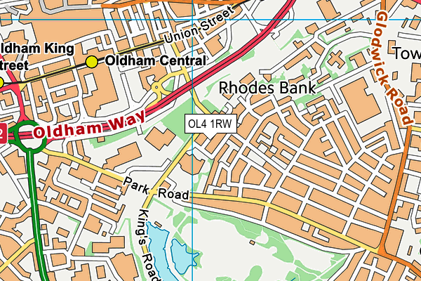 OL4 1RW map - OS VectorMap District (Ordnance Survey) OL4 1RW map - OS VectorMap District (Ordnance Survey)