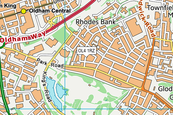 OL4 1RZ map - OS VectorMap District (Ordnance Survey) OL4 1RZ map - OS VectorMap District (Ordnance Survey)