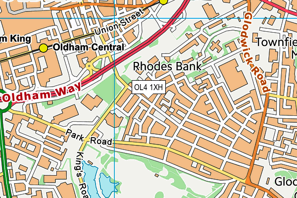 OL4 1XH map - OS VectorMap District (Ordnance Survey) OL4 1XH map - OS VectorMap District (Ordnance Survey)