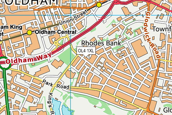 OL4 1XL map - OS VectorMap District (Ordnance Survey) OL4 1XL map - OS VectorMap District (Ordnance Survey)