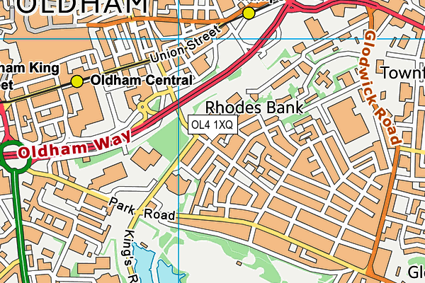 OL4 1XQ map - OS VectorMap District (Ordnance Survey) OL4 1XQ map - OS VectorMap District (Ordnance Survey)