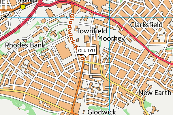 OL4 1YU map - OS VectorMap District (Ordnance Survey) OL4 1YU map - OS VectorMap District (Ordnance Survey)