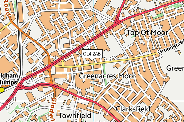 OL4 2AB map - OS VectorMap District (Ordnance Survey) OL4 2AB map - OS VectorMap District (Ordnance Survey)