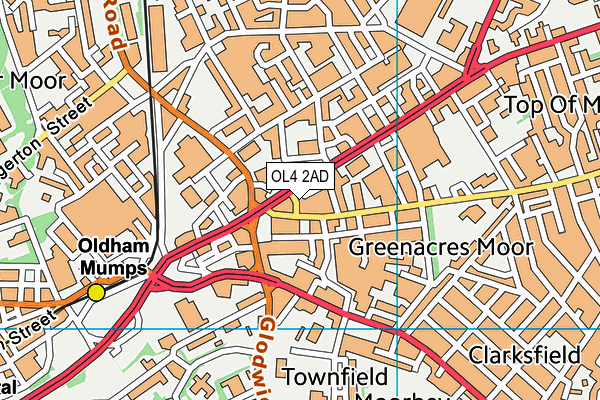OL4 2AD map - OS VectorMap District (Ordnance Survey) OL4 2AD map - OS VectorMap District (Ordnance Survey)