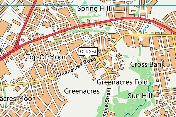 OL4 2EJ map - OS VectorMap District (Ordnance Survey) OL4 2EJ map - OS VectorMap District (Ordnance Survey)