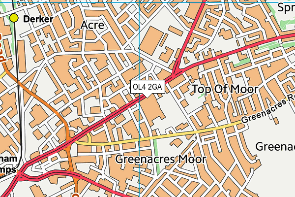 OL4 2GA map - OS VectorMap District (Ordnance Survey) OL4 2GA map - OS VectorMap District (Ordnance Survey)
