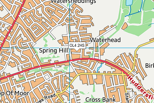 OL4 2HS map - OS VectorMap District (Ordnance Survey) OL4 2HS map - OS VectorMap District (Ordnance Survey)