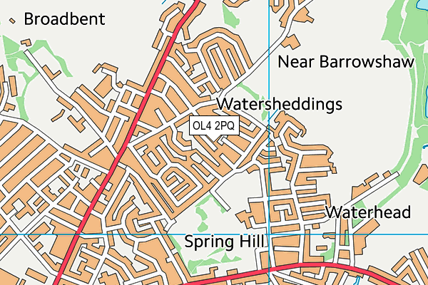 OL4 2PQ map - OS VectorMap District (Ordnance Survey) OL4 2PQ map - OS VectorMap District (Ordnance Survey)