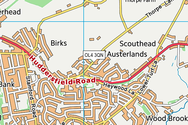 OL4 3QN map - OS VectorMap District (Ordnance Survey)