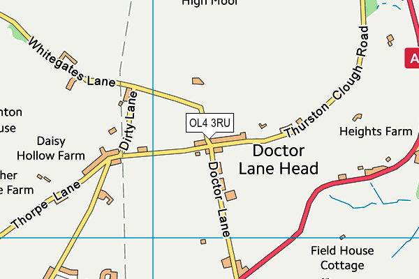 OL4 3RU map - OS VectorMap District (Ordnance Survey) OL4 3RU map - OS VectorMap District (Ordnance Survey)