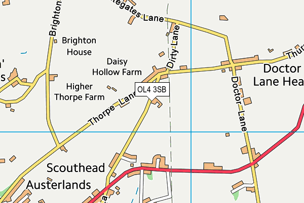 OL4 3SB map - OS VectorMap District (Ordnance Survey) OL4 3SB map - OS VectorMap District (Ordnance Survey)