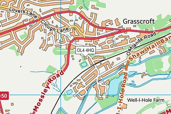OL4 4HQ map - OS VectorMap District (Ordnance Survey) OL4 4HQ map - OS VectorMap District (Ordnance Survey)