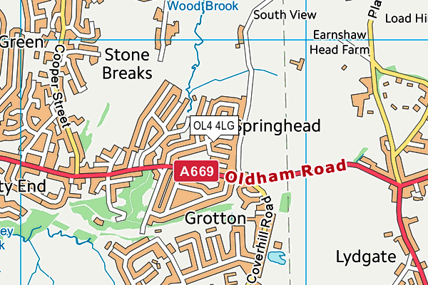 OL4 4LG map - OS VectorMap District (Ordnance Survey) OL4 4LG map - OS VectorMap District (Ordnance Survey)