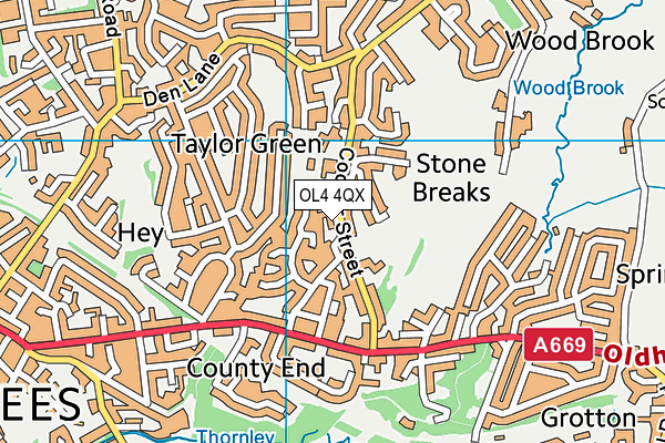 OL4 4QX map - OS VectorMap District (Ordnance Survey) OL4 4QX map - OS VectorMap District (Ordnance Survey)