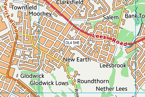 OL4 5HE map - OS VectorMap District (Ordnance Survey) OL4 5HE map - OS VectorMap District (Ordnance Survey)