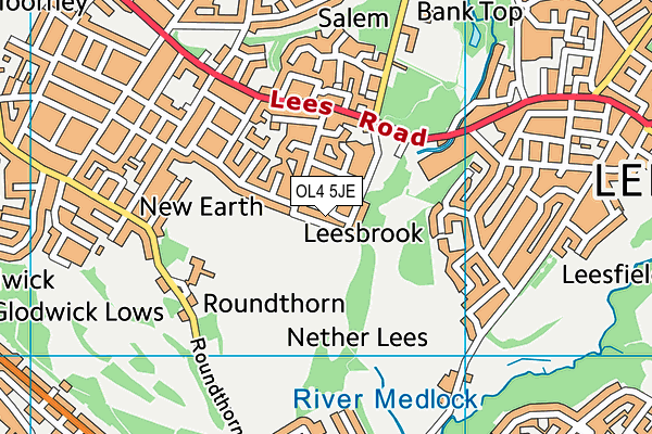 OL4 5JE map - OS VectorMap District (Ordnance Survey) OL4 5JE map - OS VectorMap District (Ordnance Survey)