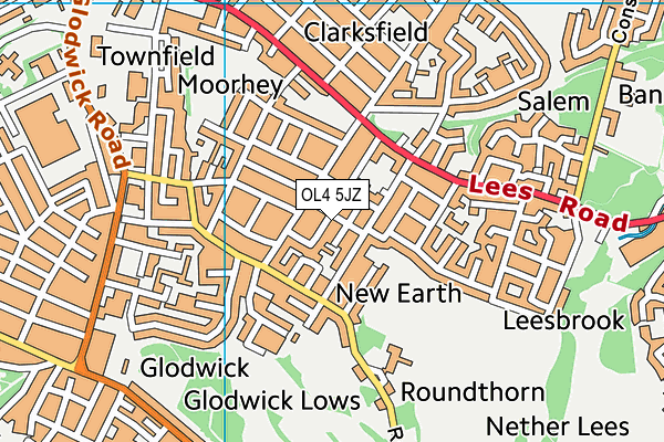 OL4 5JZ map - OS VectorMap District (Ordnance Survey) OL4 5JZ map - OS VectorMap District (Ordnance Survey)