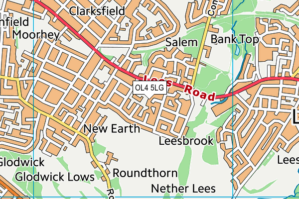 OL4 5LG map - OS VectorMap District (Ordnance Survey) OL4 5LG map - OS VectorMap District (Ordnance Survey)