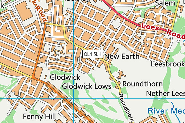 OL4 5LH map - OS VectorMap District (Ordnance Survey) OL4 5LH map - OS VectorMap District (Ordnance Survey)
