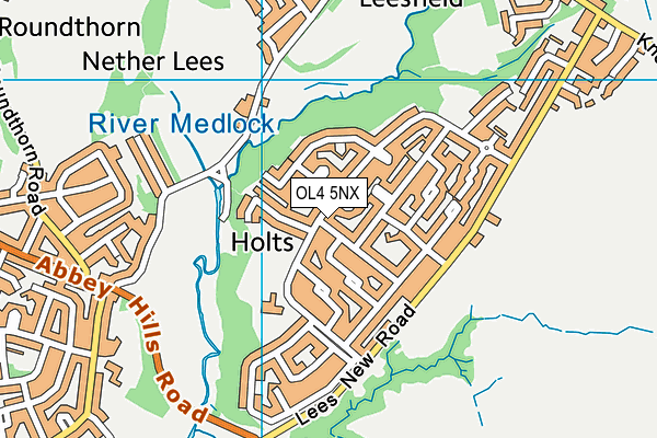 OL4 5NX map - OS VectorMap District (Ordnance Survey) OL4 5NX map - OS VectorMap District (Ordnance Survey)
