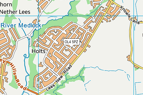 OL4 5PZ map - OS VectorMap District (Ordnance Survey) OL4 5PZ map - OS VectorMap District (Ordnance Survey)