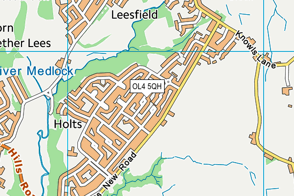 OL4 5QH map - OS VectorMap District (Ordnance Survey) OL4 5QH map - OS VectorMap District (Ordnance Survey)