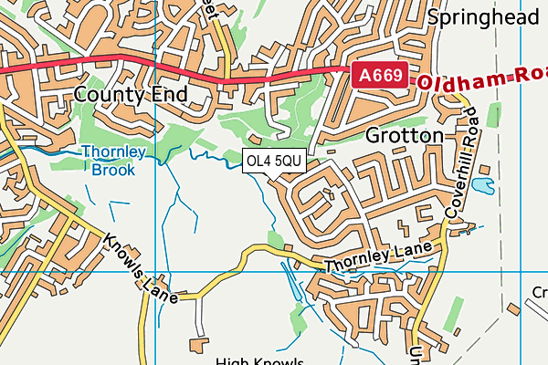 OL4 5QU map - OS VectorMap District (Ordnance Survey) OL4 5QU map - OS VectorMap District (Ordnance Survey)