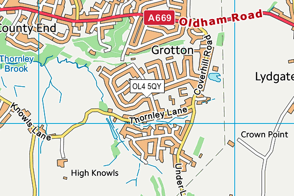 OL4 5QY map - OS VectorMap District (Ordnance Survey)