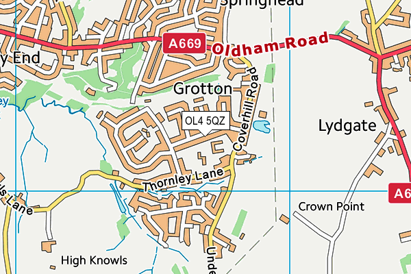 OL4 5QZ map - OS VectorMap District (Ordnance Survey) OL4 5QZ map - OS VectorMap District (Ordnance Survey)