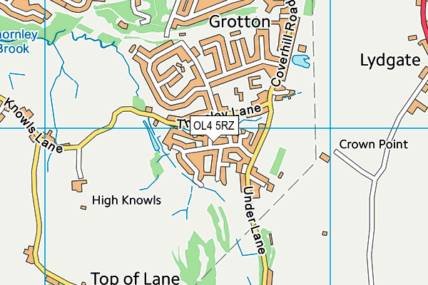 OL4 5RZ map - OS VectorMap District (Ordnance Survey) OL4 5RZ map - OS VectorMap District (Ordnance Survey)