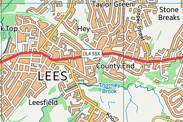 OL4 5SX map - OS VectorMap District (Ordnance Survey) OL4 5SX map - OS VectorMap District (Ordnance Survey)