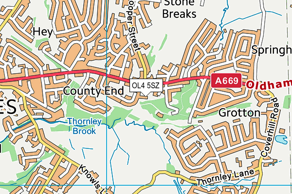 OL4 5SZ map - OS VectorMap District (Ordnance Survey) OL4 5SZ map - OS VectorMap District (Ordnance Survey)