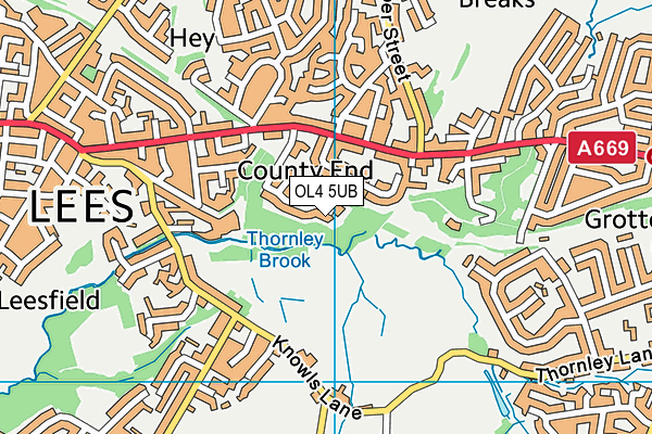 OL4 5UB map - OS VectorMap District (Ordnance Survey) OL4 5UB map - OS VectorMap District (Ordnance Survey)