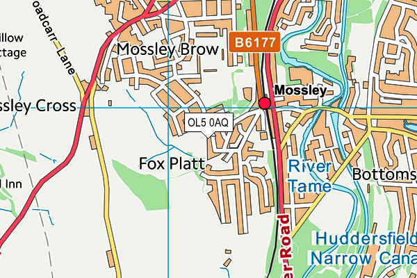 OL5 0AQ map - OS VectorMap District (Ordnance Survey) OL5 0AQ map - OS VectorMap District (Ordnance Survey)