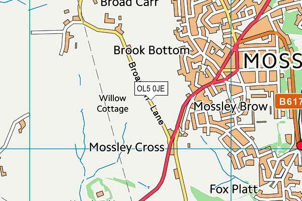 OL5 0JE map - OS VectorMap District (Ordnance Survey) OL5 0JE map - OS VectorMap District (Ordnance Survey)