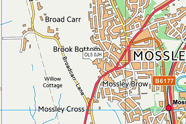 OL5 0JH map - OS VectorMap District (Ordnance Survey) OL5 0JH map - OS VectorMap District (Ordnance Survey)