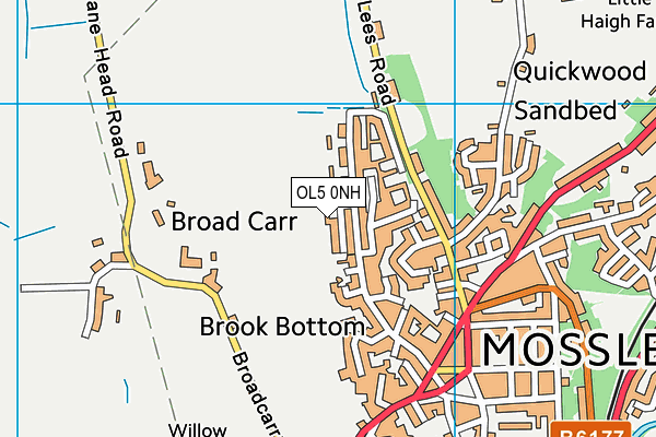 OL5 0NH map - OS VectorMap District (Ordnance Survey) OL5 0NH map - OS VectorMap District (Ordnance Survey)