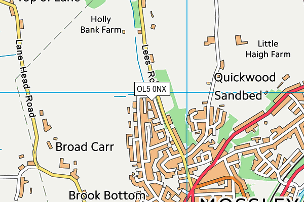 OL5 0NX map - OS VectorMap District (Ordnance Survey) OL5 0NX map - OS VectorMap District (Ordnance Survey)