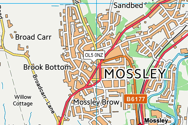 OL5 0NZ map - OS VectorMap District (Ordnance Survey) OL5 0NZ map - OS VectorMap District (Ordnance Survey)