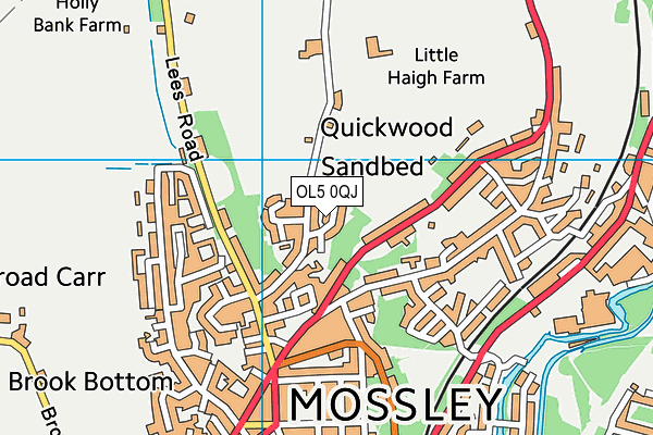 OL5 0QJ map - OS VectorMap District (Ordnance Survey) OL5 0QJ map - OS VectorMap District (Ordnance Survey)