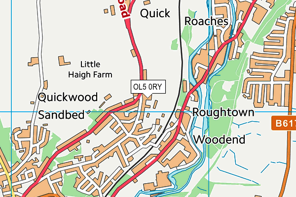 OL5 0RY map - OS VectorMap District (Ordnance Survey) OL5 0RY map - OS VectorMap District (Ordnance Survey)