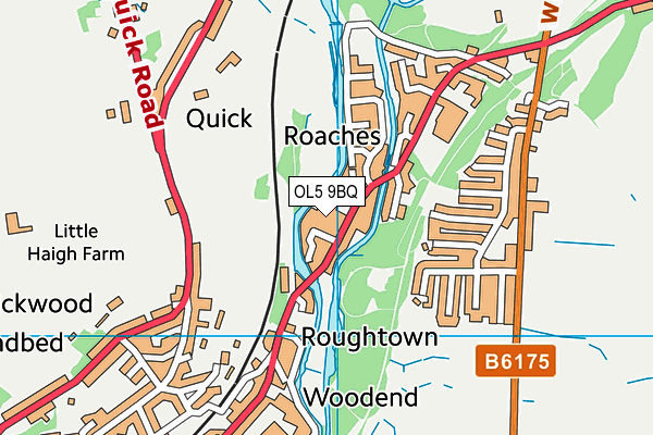 OL5 9BQ map - OS VectorMap District (Ordnance Survey) OL5 9BQ map - OS VectorMap District (Ordnance Survey)